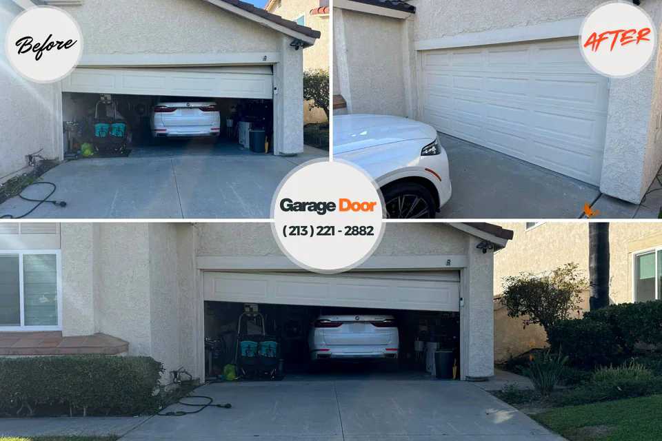 Before and after: garage door repair Jeannette, PA